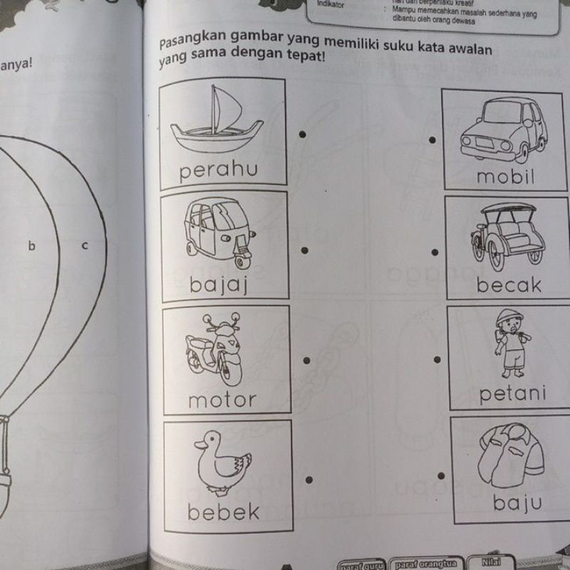 Buku Tematik Kendaraan TK A Untuk Pendidikan Usia Dini