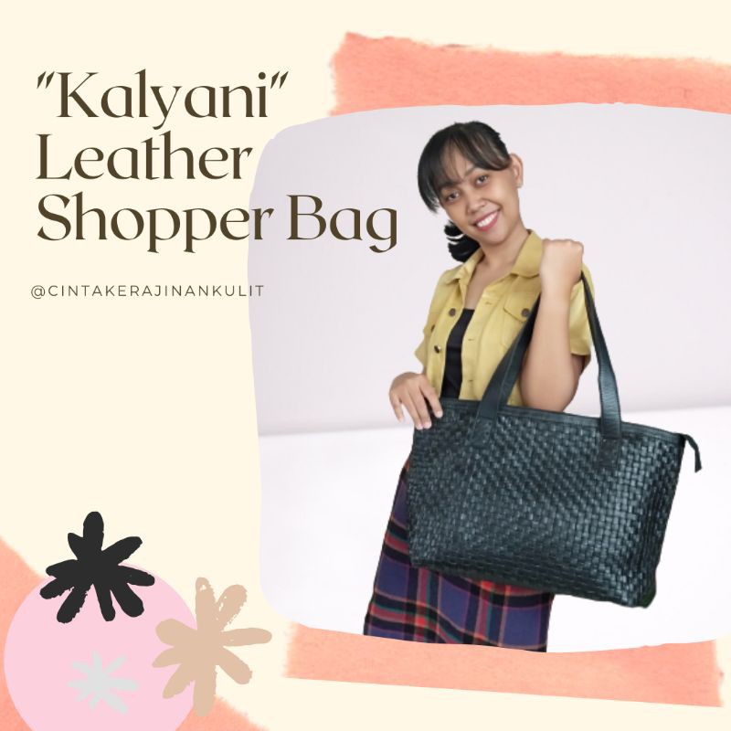 Kalyani - Leather Shopper Bag/ Tas Bahu Kulit/ Leather Shoulder Bag/ Tas Belanja Kulit