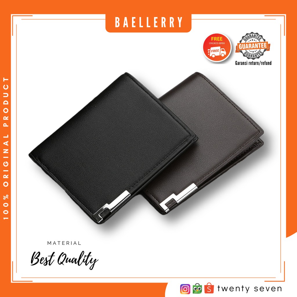 Dompet Kulit Lipat Pria | Dompet Cowok Pendek Impor Baellerry | Dompet Baellerry Original D1835
