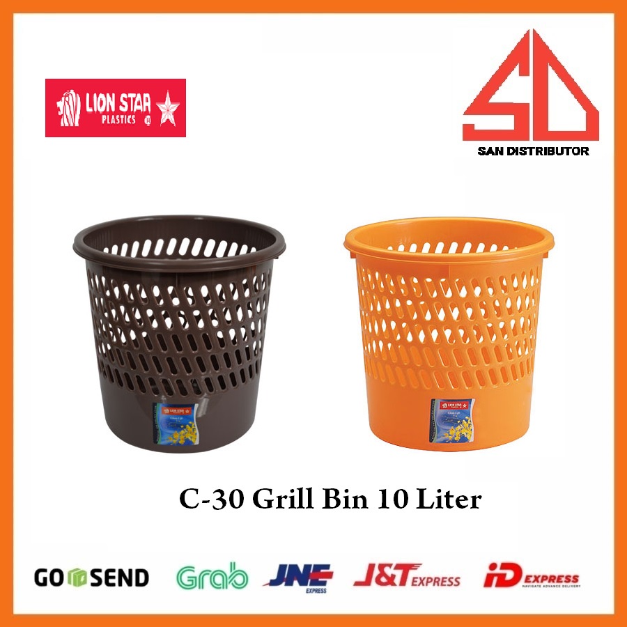 Tempat Sampah tong sampah Kotak Sampah 10L Lion Star C-30 grill bin