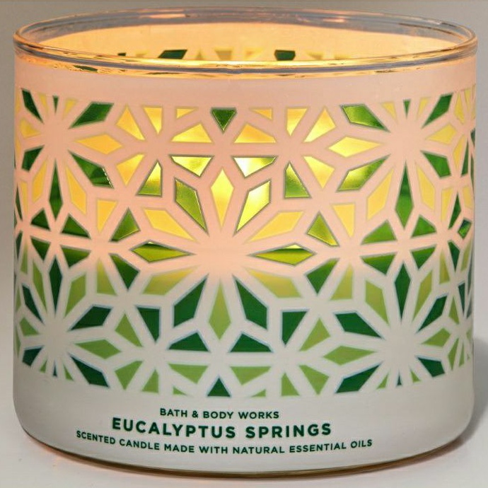 BATH &amp; BODY WORKS BBW EUCALYPTUS SPRINGS 3-WICK SCENTED CANDLE 411 G LILIN WANGI 3 SUMBU UKURAN BESAR PENGHARUM RUANGAN