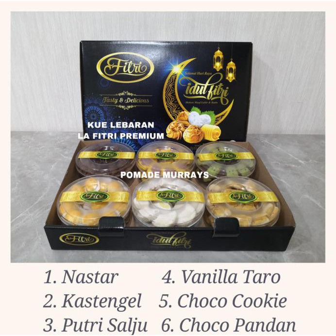 

Paket Parcel Kue Kering Lebaran La Fitri Premium Murah Isi 6 Toples