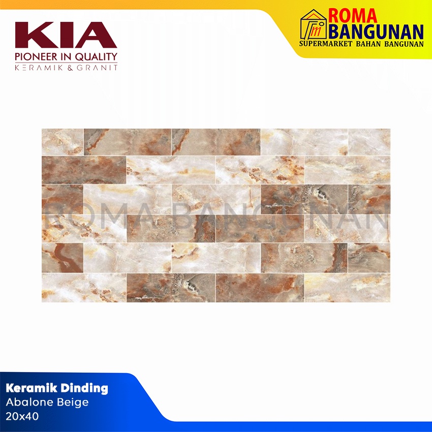 Kia Keramik Dinding / Keramik Lantai Abalone Beige WT 20x40