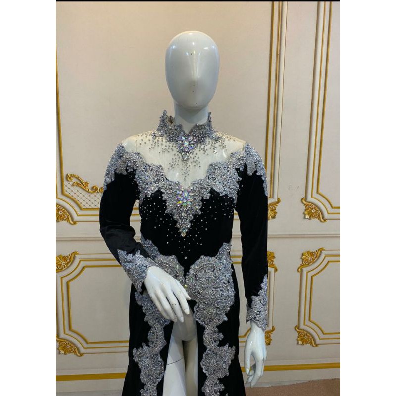 GAUN PENGANTIN BELUDRU BERKOR FULL PAYET MEWAH MODERN//BAJU ADAT JAWA //GAUN