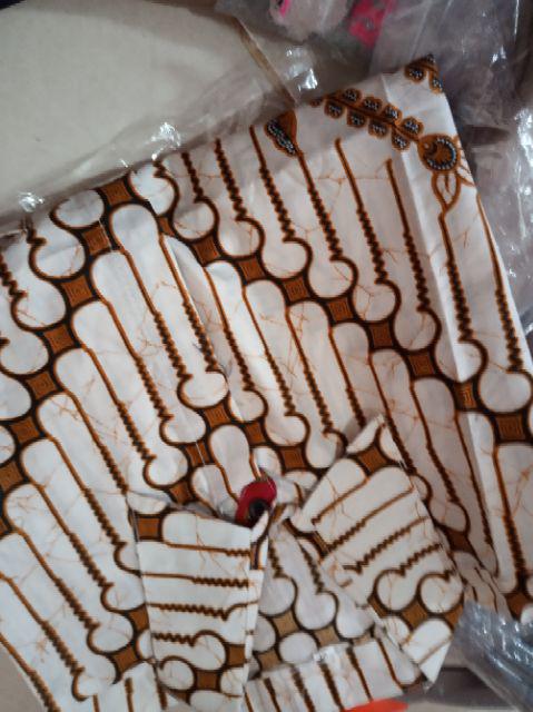 Batik Couple Keluarga Sania Ruffle Ori Ndoro Jowi Dnt Seno Merah Putih