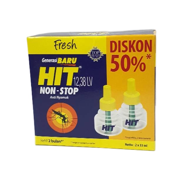 HIT NON-STOP REFFIL Fresh 33ml isi 2 Multipack | Obat Nyamuk Elektrik