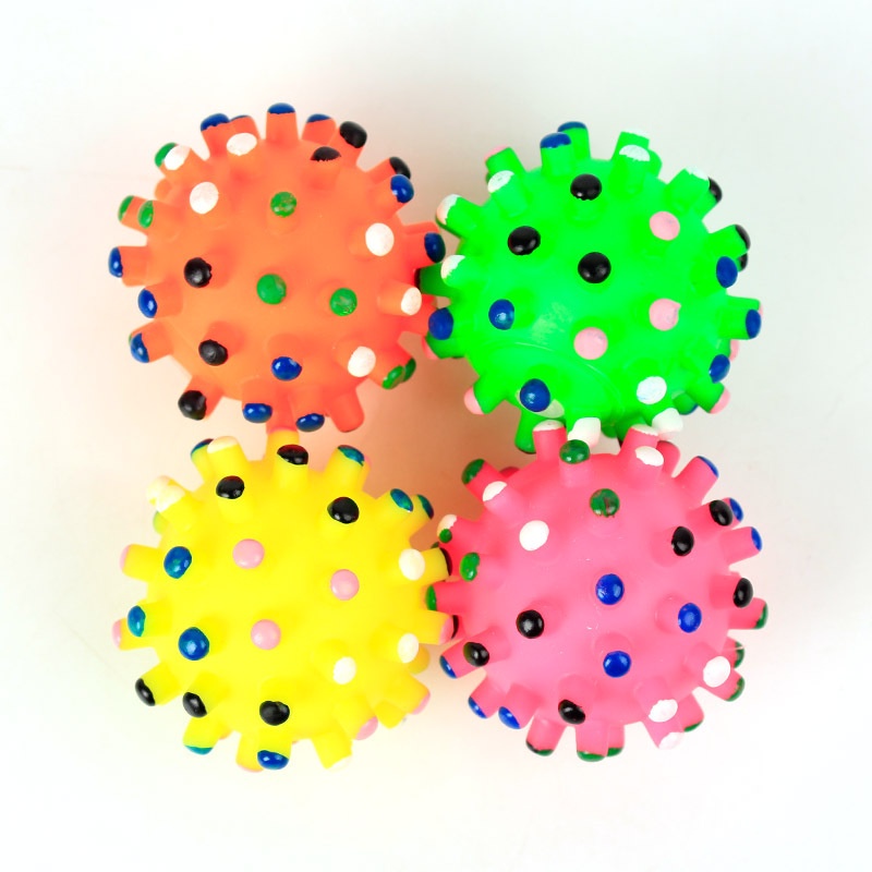 【Yayapet】7CM Mainan Anjing Gigitan Bola Karet Bunyi Pet Dog Toy Rubber Ball Squeaky