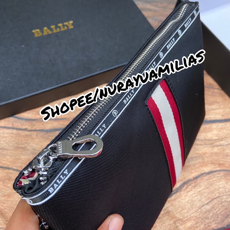 Clutch bally pria wanita free box tas clutch branded hang bag bally import