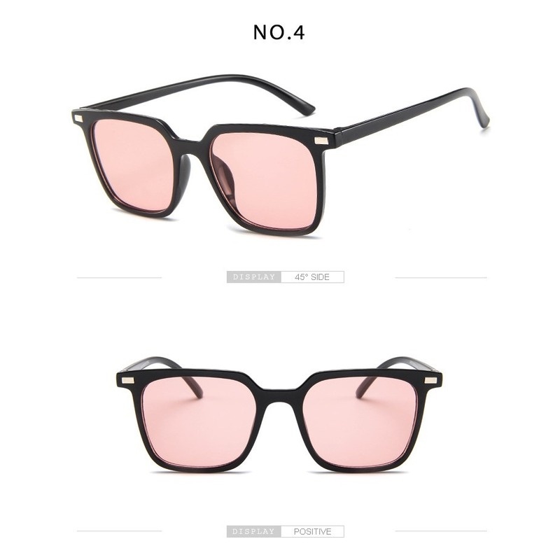 (YUZHU) Bayar di Tempat Korean Design Retro Square Candy Color Kacamata Hitam Wanita/Pria Small Sunglasses