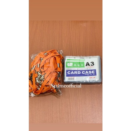 

Bundling Id Card A3 Landscape/miring/ Card Holder case A3 isi 20 Pcs + Tali Id card kait isi 20 Pcs