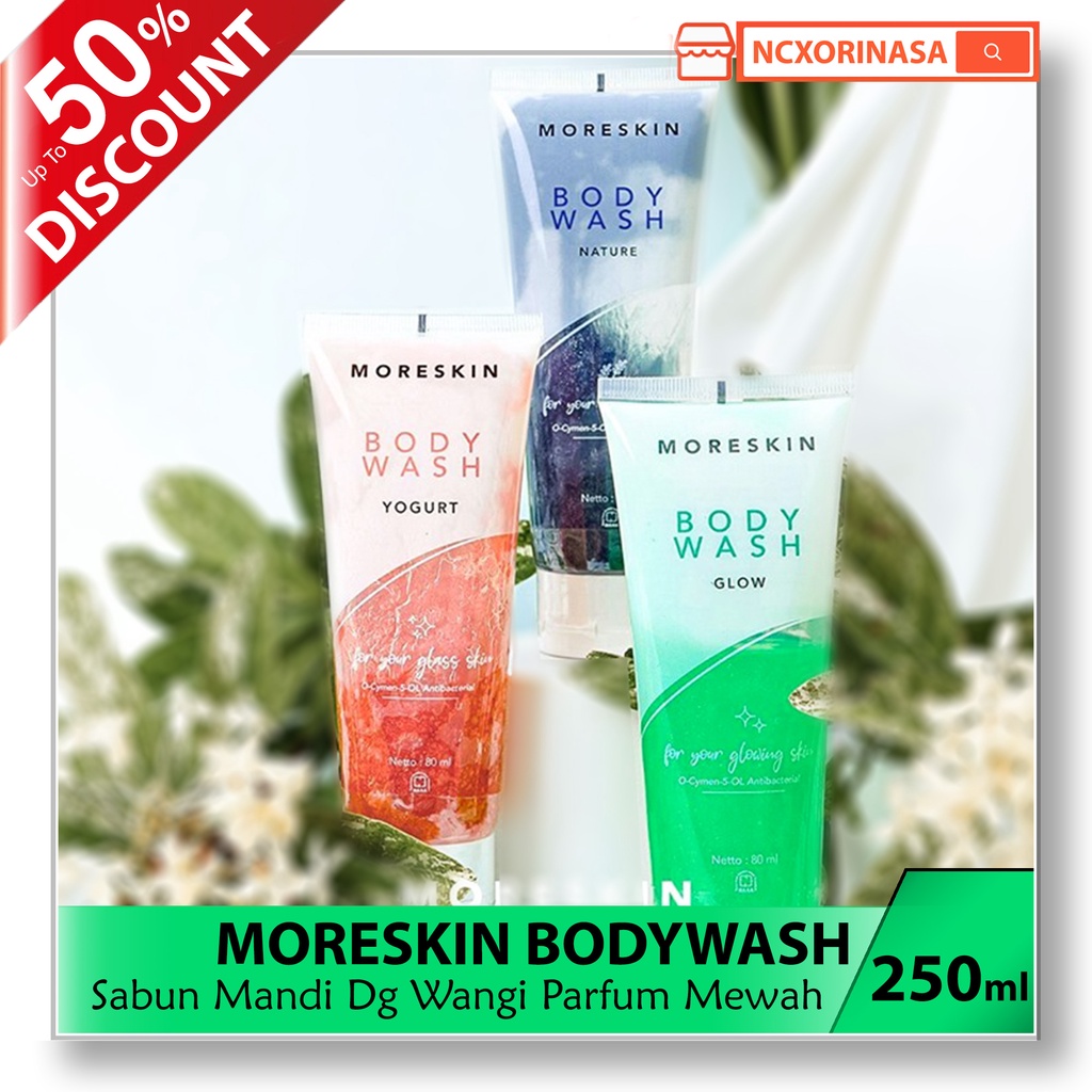 MORESKIN Body Wash Sabun Mandi Cair Wangi Tahan Lama - Sabun Pemutih Badan