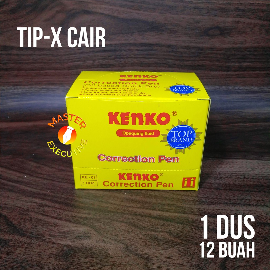 [Dus - 12 Buah] Kenko Correction Pen Opaquing Fluid KE-01 / Tip-ex