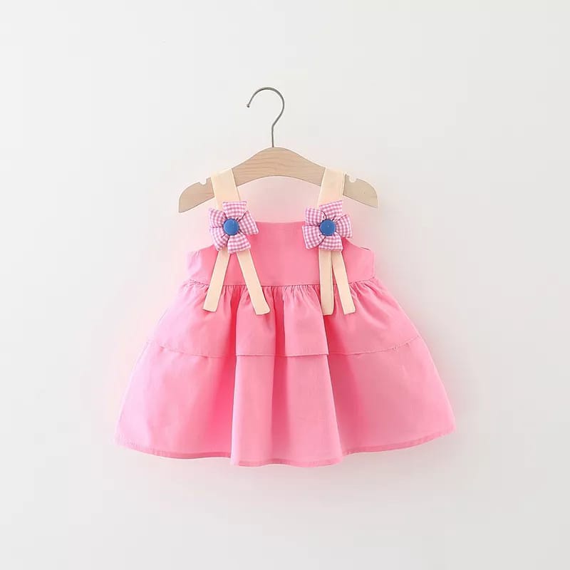 [COD] dress anak perempuan lengan pendek usia 4 tahun motif bunga pink dan purple import / babylovanta