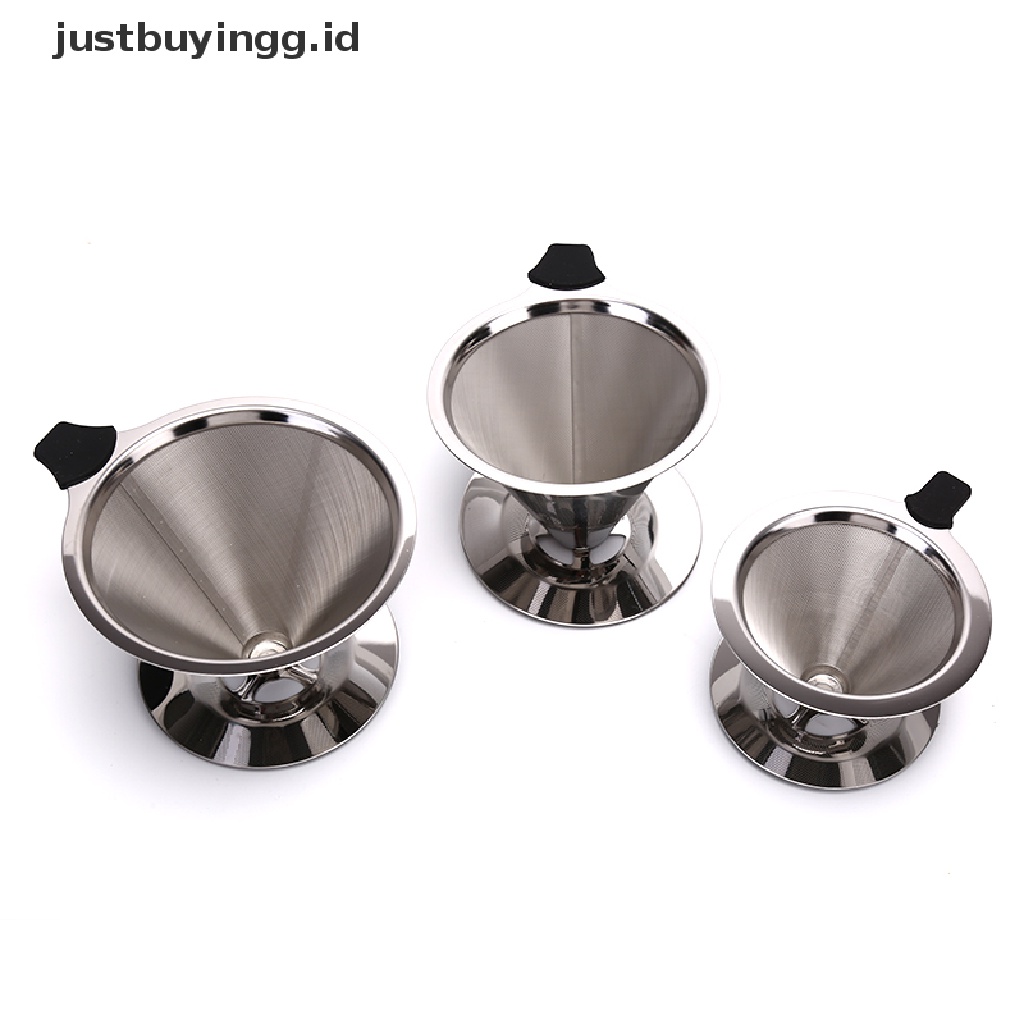 1 Pc Holder Cangkir Saringan Kopi Teh Bahan Stainless Steel Dapat Digunakan Kembali