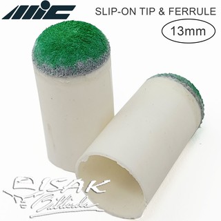 MIC Slip On Cue Tip & Ferrule - 13 mm Green Kepala Stik Biliar Billiard Stick