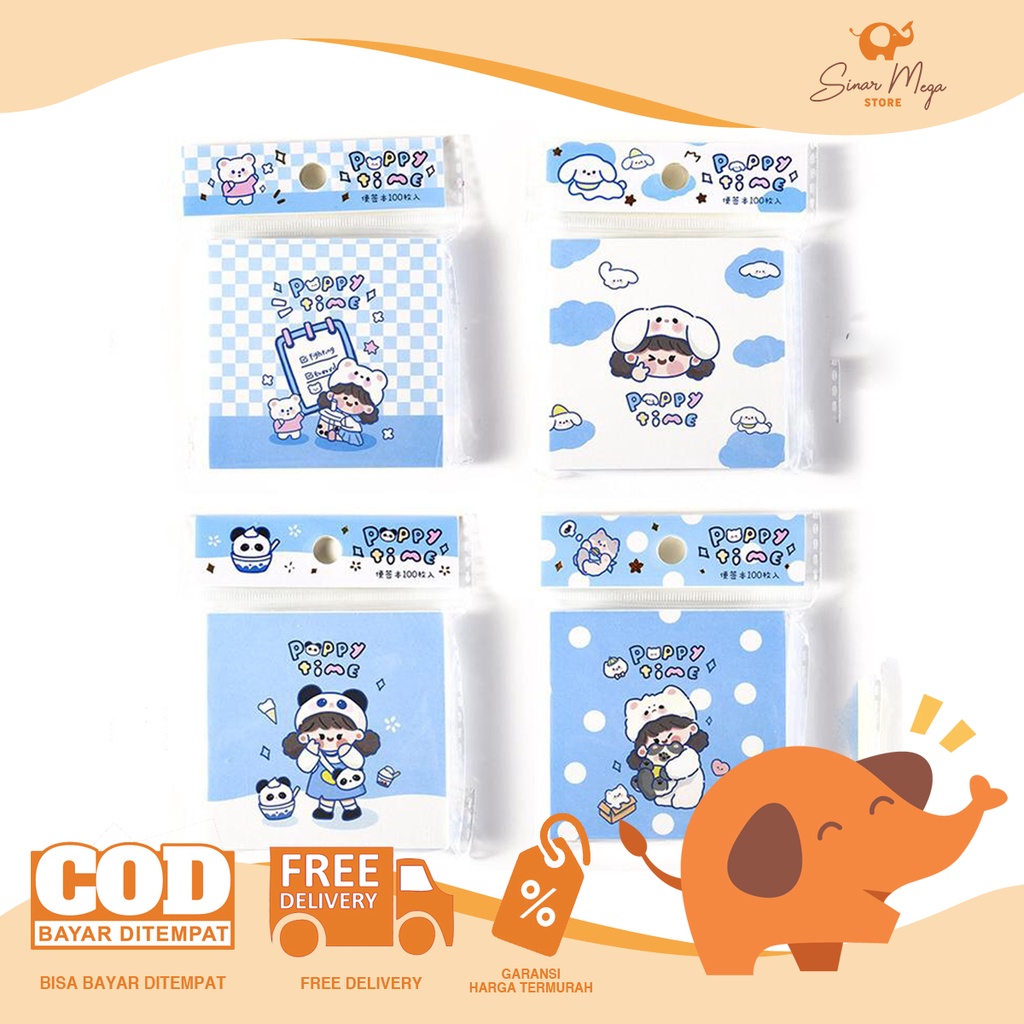 

Poppy Time Square Memopad / Memo Sticky Notes Lucu Unik Murah