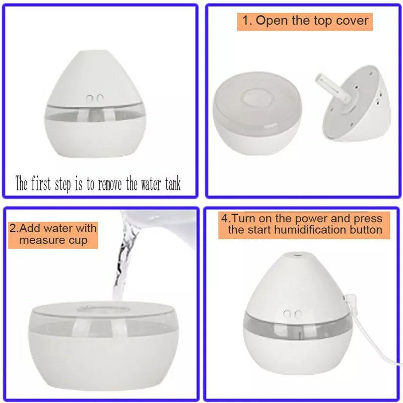 HUMIDIFIER PURIFIER DIFFUSER AROMATHERAPY MINI ULTRASONIC 300ML FREE AROMATERAPI ESSENTIAL OIL