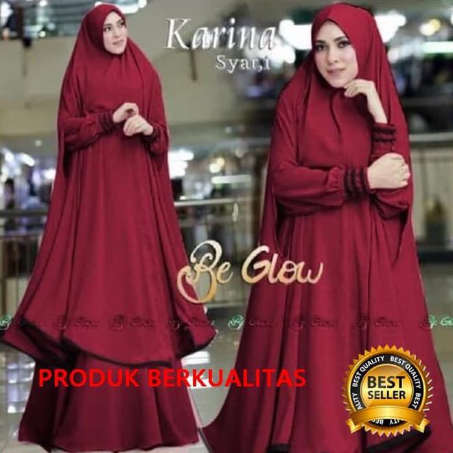14fa gamis karina syari + bergo panjang - gamis jumbo - gamis motif murah nlic