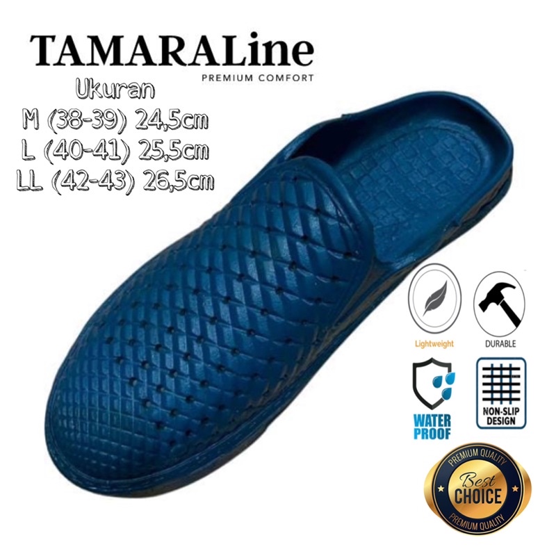 Sepatu Sandal Selop Slide Slip on Karet Pria Dewasa / Remaja - TAMARALINE 225 / Bahan Premium Lentur Empuk Ringan Kuat Anti Slip Anti Air / Model Casual Santai Rumah Kerja Outdoor Kamar Mandi  Murah Original