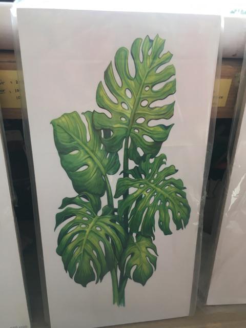 Hiasan Dinding Dekorasi Rumah Poster Kayu Bunga Abstrak Tanaman Vintage