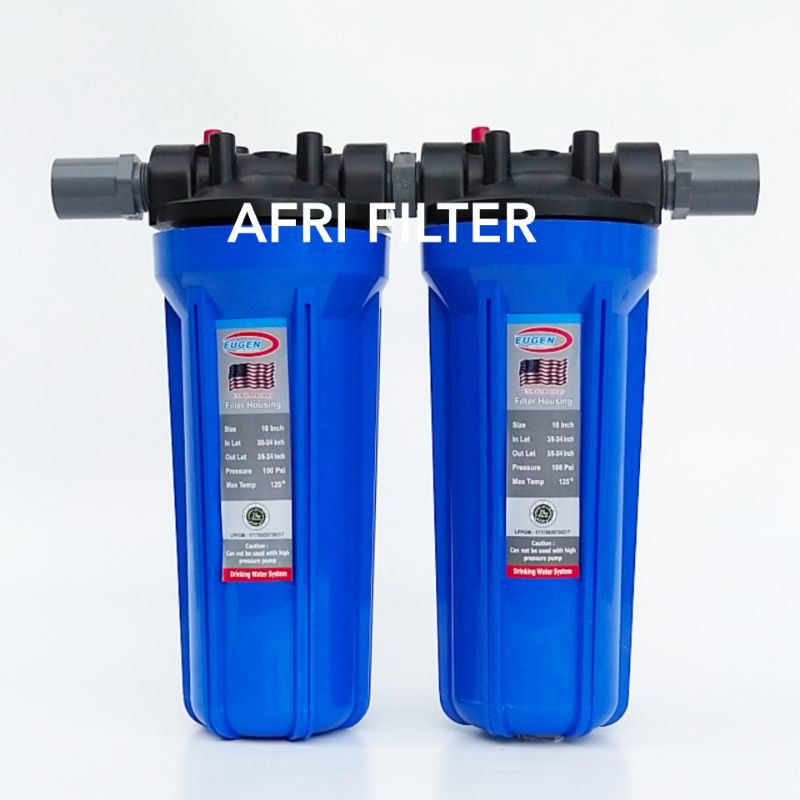 Paket Filter Air Zat Berbesi Siap Pakai (Blue 10&quot; - drat 3/4&quot;&quot; SP)