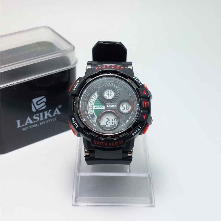 [LASIKA] JAM TANGAN PRIA DIGITAL SPORTY STRAP RUBBER WATER RESISTANT TYPE 634