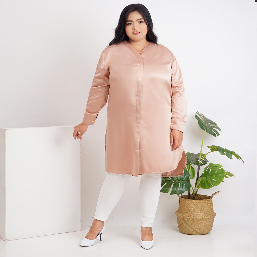 "Anjani" Tunik Wanita Big Size, Warna Rose Borneo