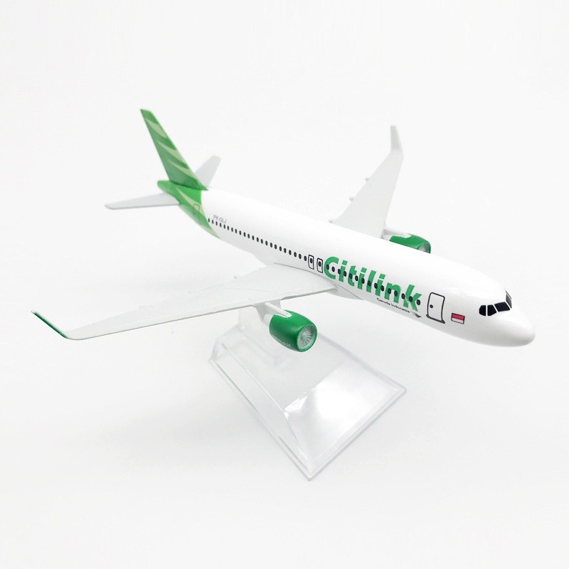 Citylink Airbus 320 Model Pesawat Terbang Penumpang A320 Bahan Metal Ukuran 16CM