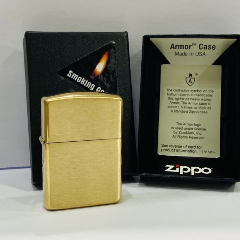 Original Zippo 168 armor brushed brass