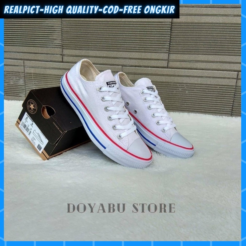Sepatu Converse All Star Klasik Putih Polos Full White Sneakers Pria Wanita Casual Santai