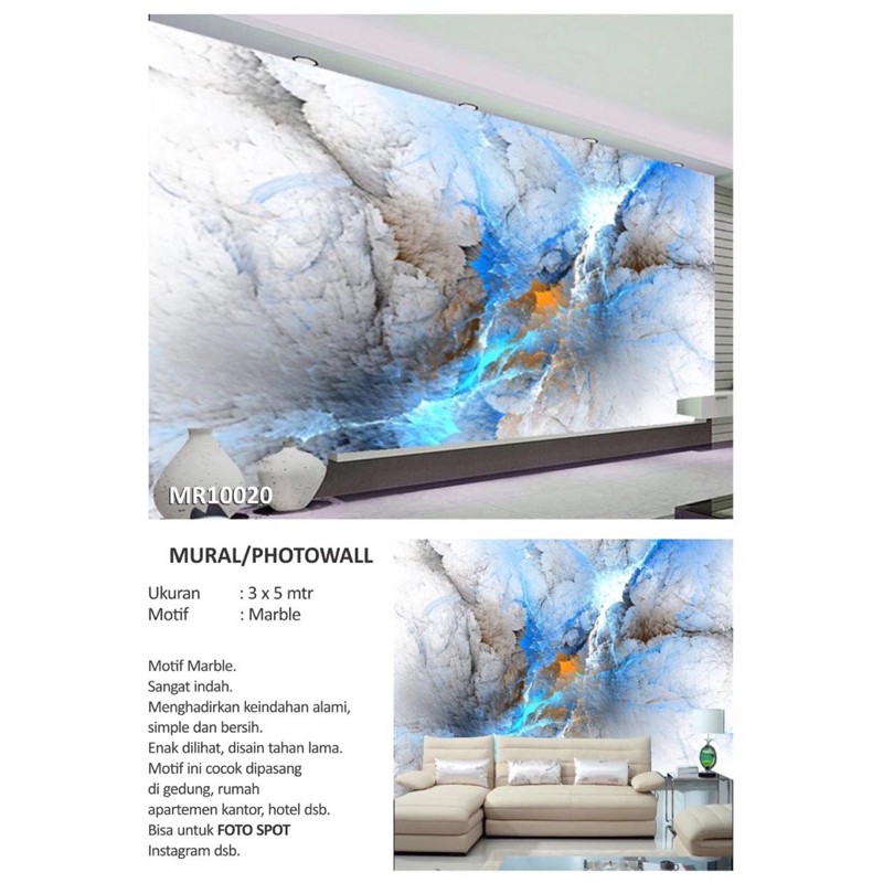 Mural Photowall Dinding Motif Marmer 3dimensi