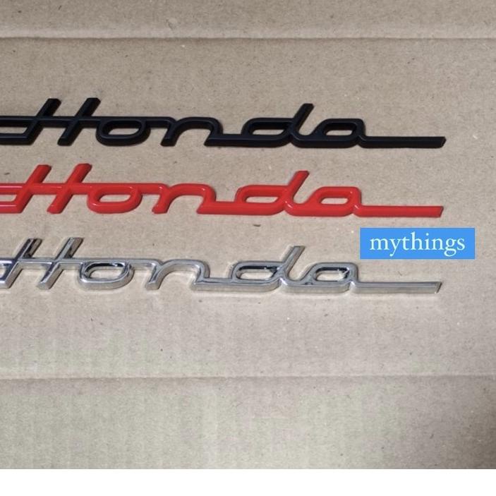 COD✔️SATU BUAH emblem tulisan honda latin classic warna chrome / hitam / merah|KD9