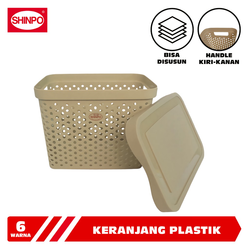 SHINPO Keranjang Plastik Serbaguna SPO SIP-257 Dengan Tutup Memory Multipurpose Basket