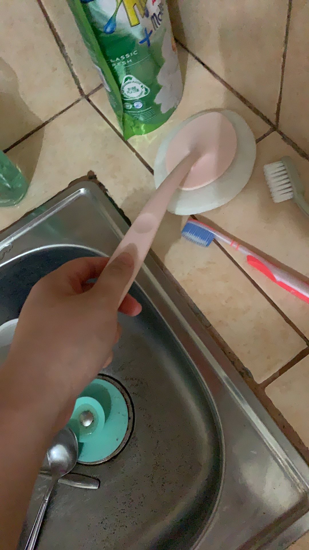 Kamar Mandi Menangani Panjang Spons Lantai Dapur Spons Sabut Gosok