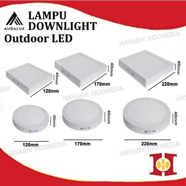 Lampu Downlight LED Panel 6W 12W 18W Surface Light Outdoor Audalux