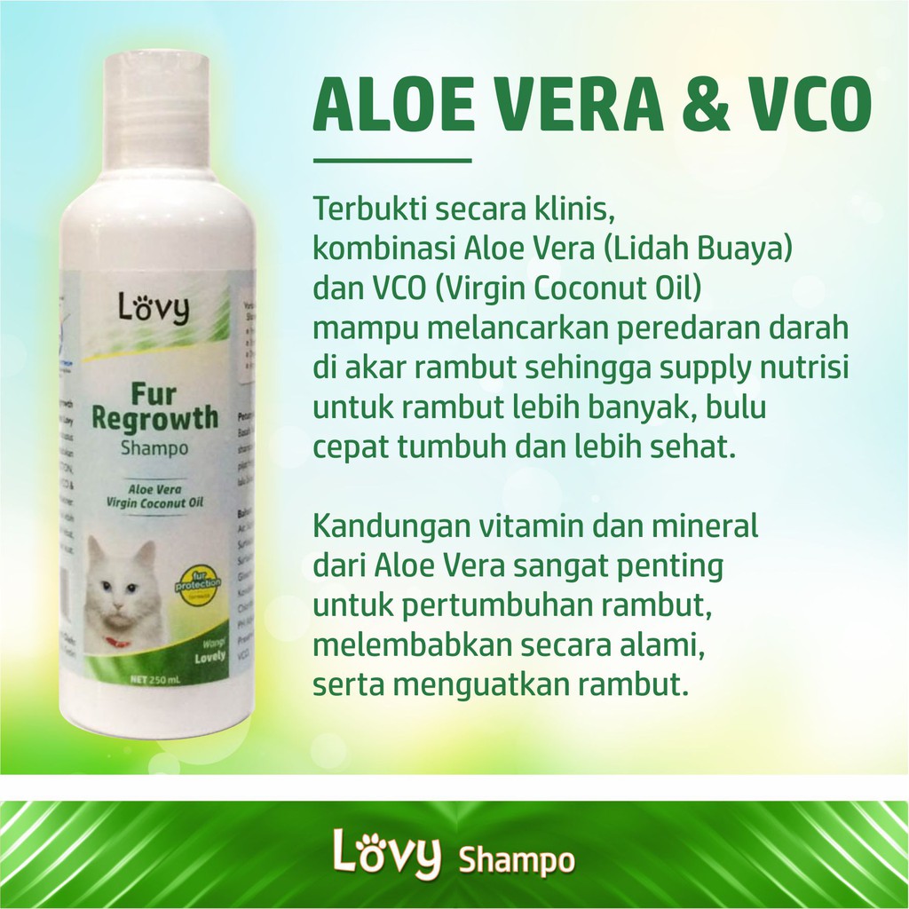 Shampo Kucing Penumbuh Bulu Anti Rontok Shampo LOVY Fur Regrowth 250 ML