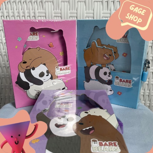 

buku gembok karakter we bare bear new buku lucu fancy imut buku tulis memo bisa COD keperluan anak sekolah termurah import