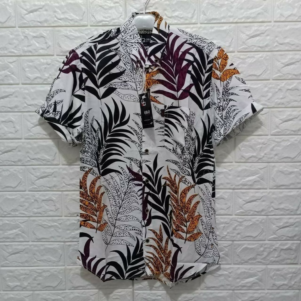 Kemeja Hawaii Pria Motif/ Kemeja Hawai Pria Bahan Rayon Lengan Pendek Baju Kemeja Hawai Pria Pantai Cowok Bali REGGAE Cowok Pendek Satai Rayon Halus Motif Printing Retro [COD]