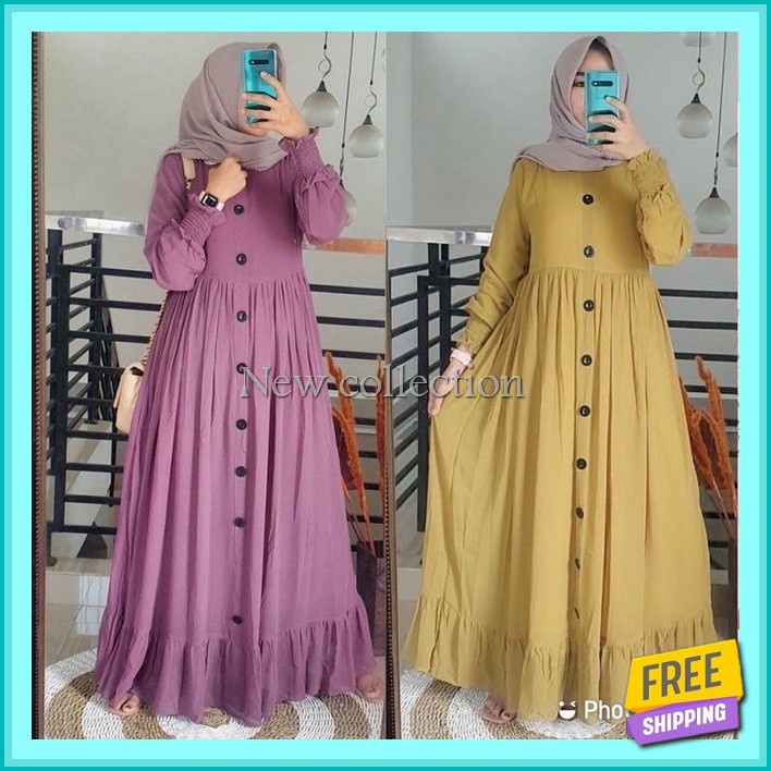Bju Gmis Import Kekinian Baju Gamis Lebaran Perempuan Bj Terbaru2022 Terbaru 2022 Syar'I Bsju Long D