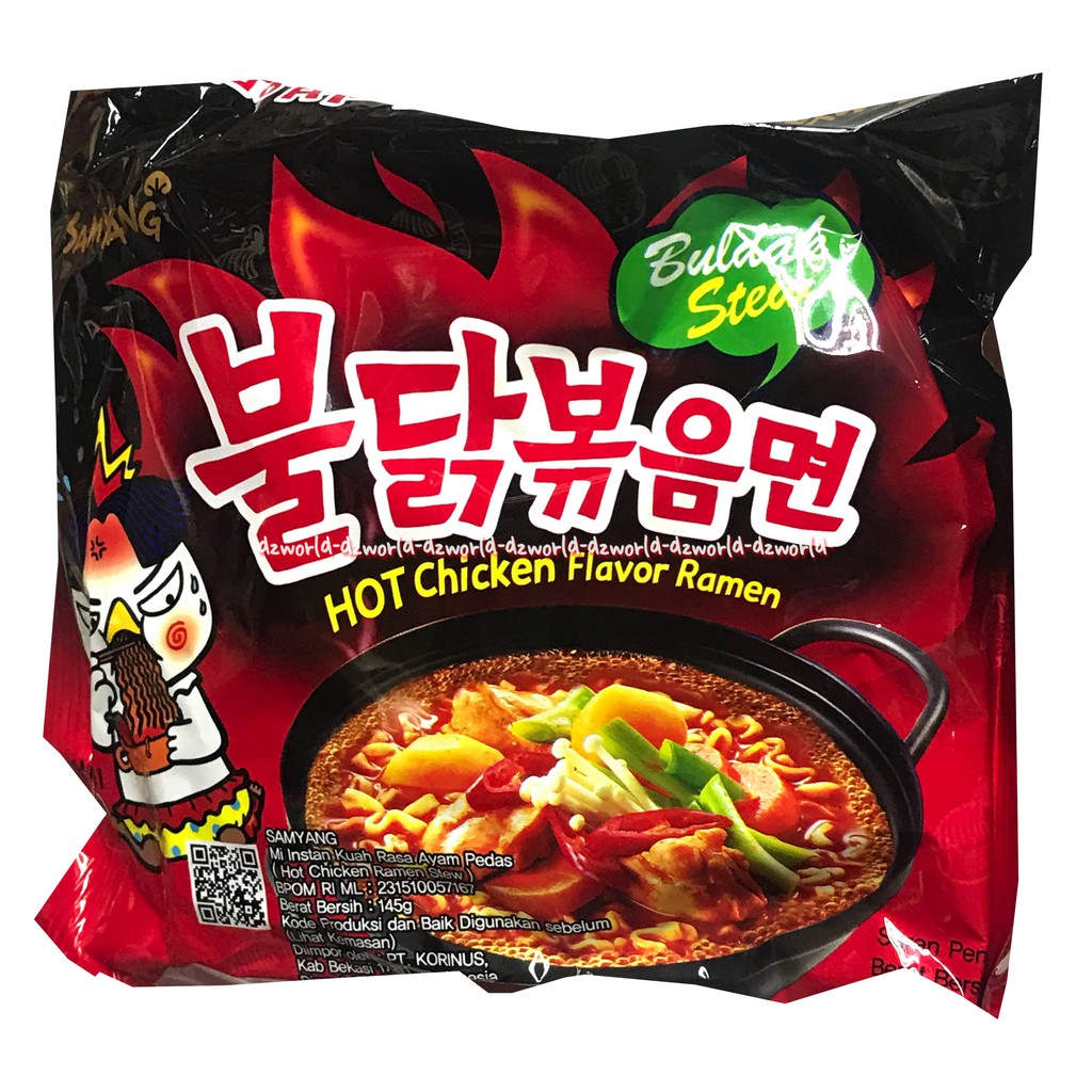 Samyang Hot Chicken Flavour Ramen 145gr Mie ramen rasa ayam pedas yang lezat Challange