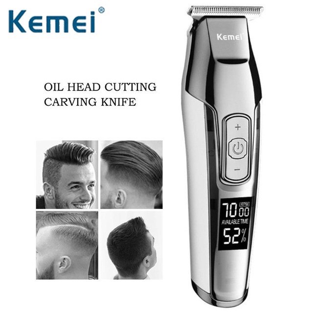 Alat Pencukur Rambut Kemei KM-5027 Lcd Display Hair Trimmer Praktis di gunakan