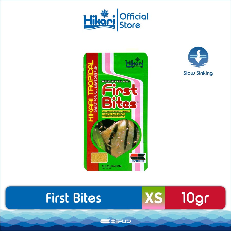 Hikari First Bites Bite 10g Makanan Pakan Pelet Anak Baby Burayak Ikan