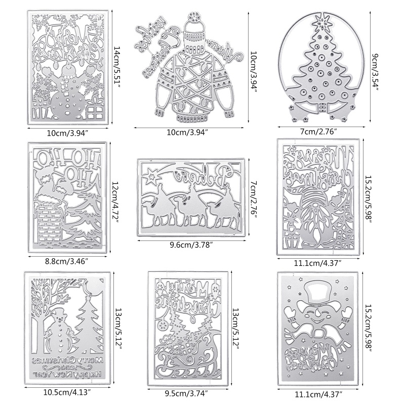 Cetakan Stensil Cutting Dies Motif Tema Natal Bahan Baja Karbon Untuk Scrapbook / Craft DIY