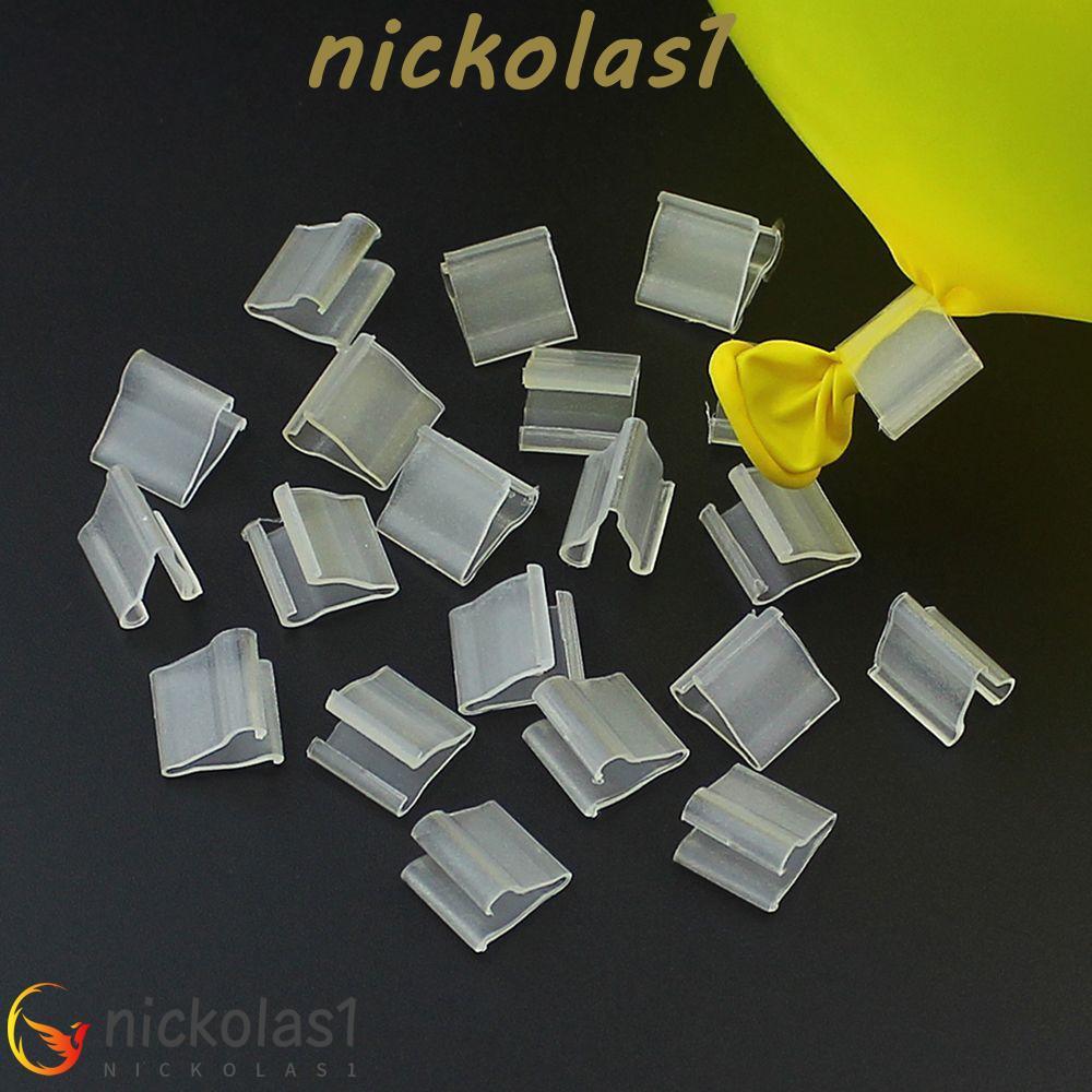 Nickolas1 Klip Penjepit Balon Bahan Plastik Warna Putih