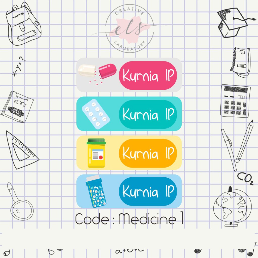 

stiker label nama custom waterproof anti air