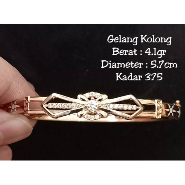 Gelang Emas Model Kolong Mata Berat 4.1gr Kadar 375