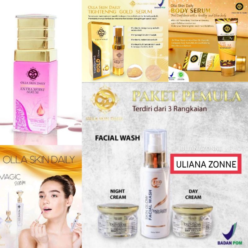 SKINCARE BY OLLA SKIN DAILY II OSD II Gold Serum II Serum Moist II Pemula II Body Serum