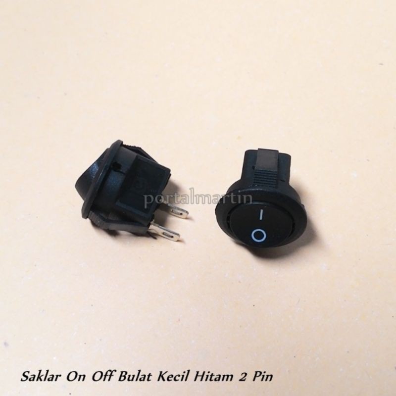 Saklar ON OFF Bulat Kecil Hitam 2 Pin