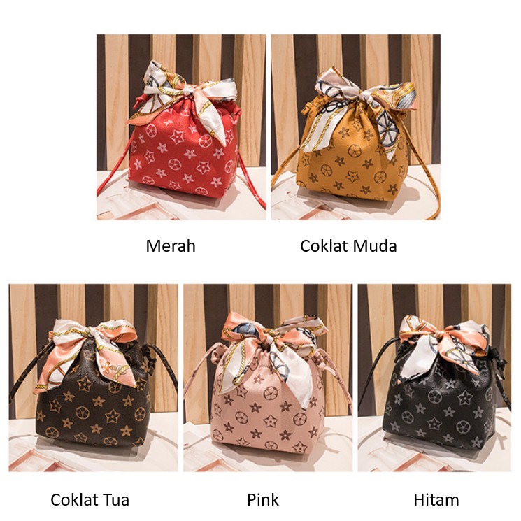 DEJI - Tas Selempang & Handbag Serut / Tas Cewek / TasSlempang / Tas Wanita / Tas Impor Batam