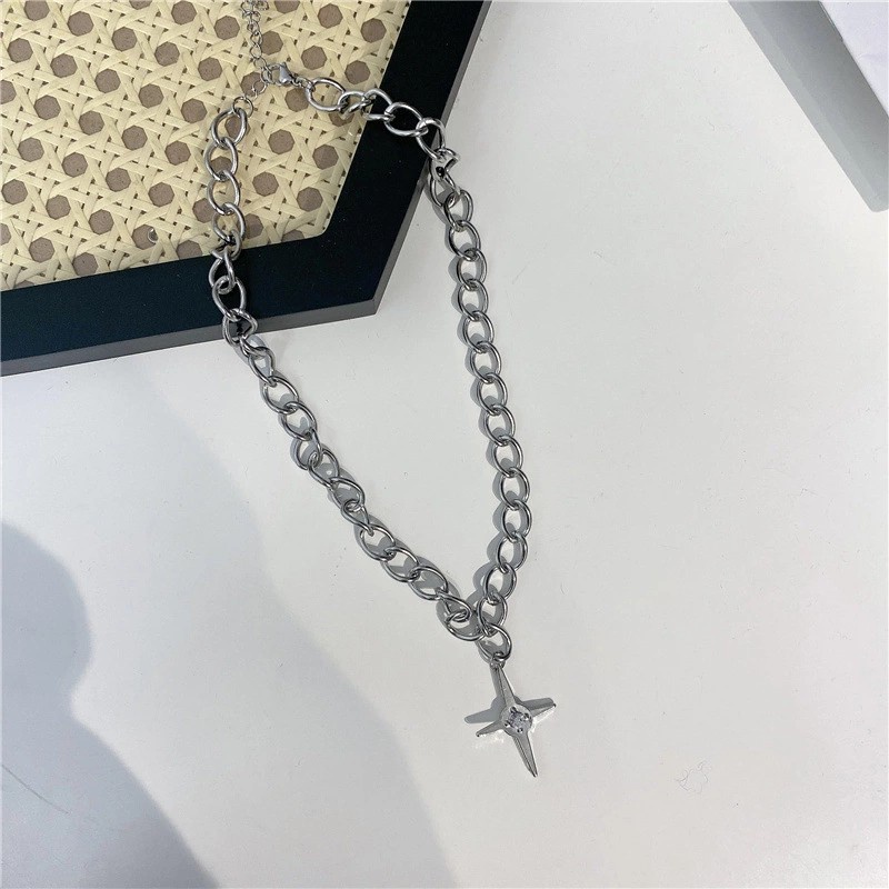 Necklace Accessories Trendy Personality Zircon Cross Clavicle Chain